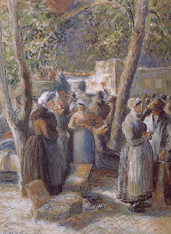 Camille Pissarro market Norge oil painting art